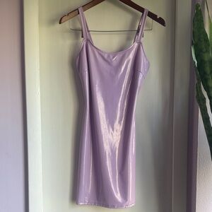 Pre Loved AKIRA shiny Lavender/lilac Bodycon latex mini Dress size S